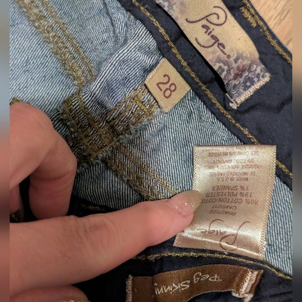 3 PAIRS! Paige Jeans Womens 28 Skinny Skyline Peg Made in USA Premium Denim - Picture 4 of 6